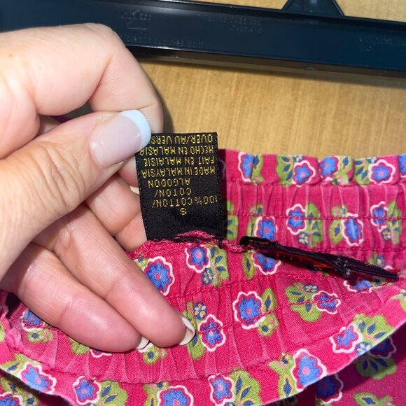 Liz Sport Vintage Womens Size Small Pink Relaxed Fit Floral Cotton Pants - Picture 5 of 10